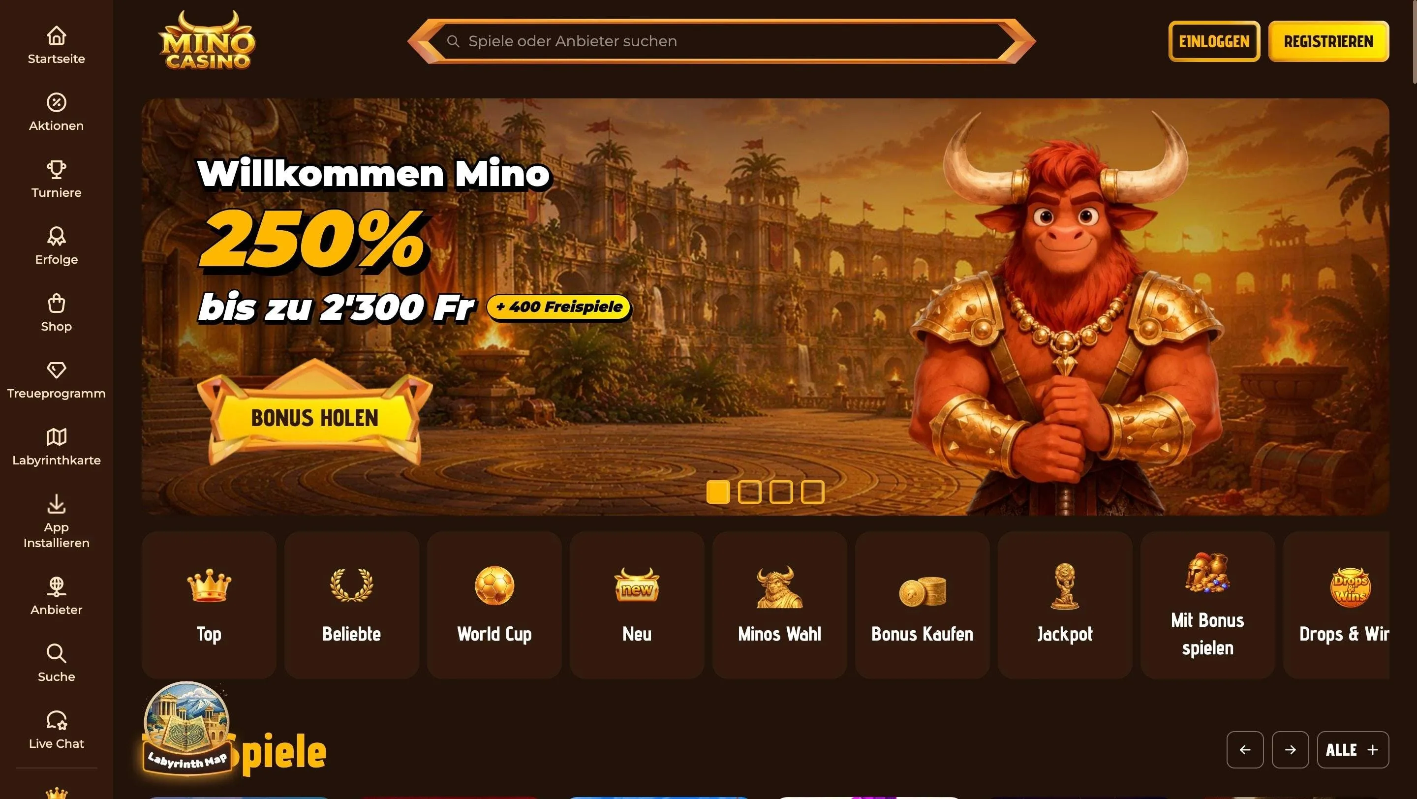 Mino Casino mit CHF